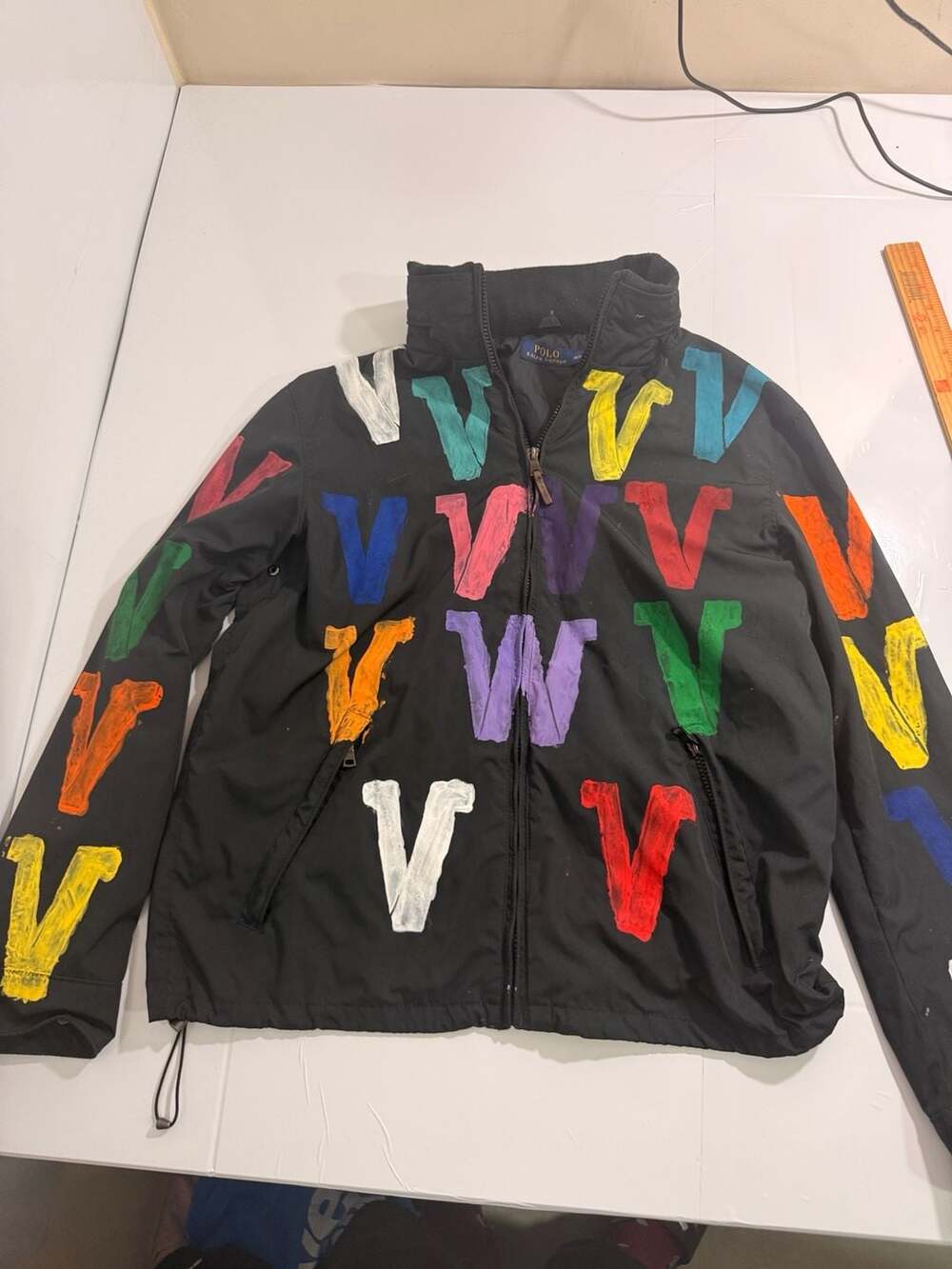 Polo Ralph Lauren Custom Hand-Painted Jacket with 'V' and 'W' Design